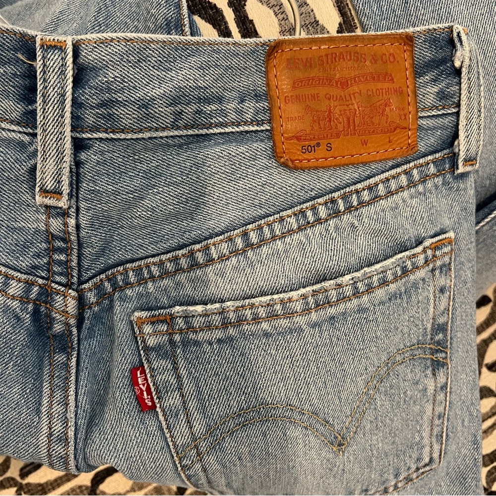 Levis 501S skinny red tag distressed button fly jeans - Picture 5 of 6